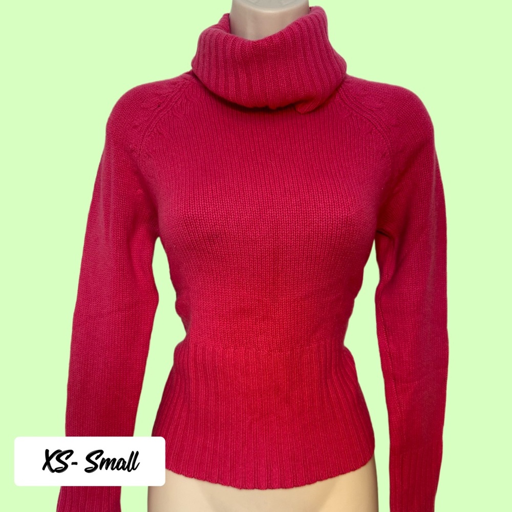 Ann Taylor pink cashmere turtle neck sweater XS